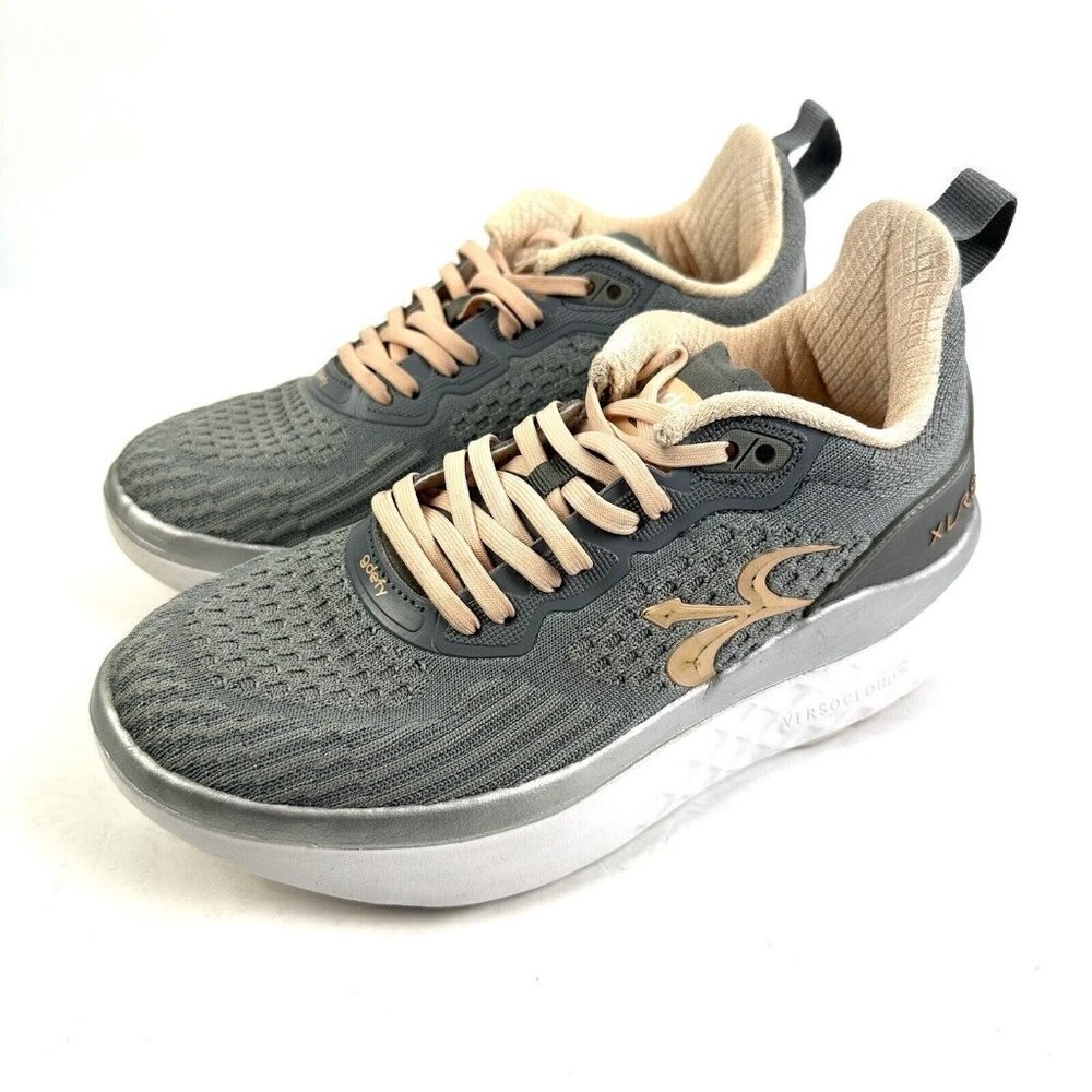 Gravity Defyer Sneaker 7 XLR8 Running Shoes Womens Gray Peach Silver Womens - Picture 2 of 12